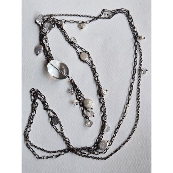 Vintage N1492 Retired Silpada Sterling Silver Crystals & Pearls Necklace, 35" - Picture 10 of 10